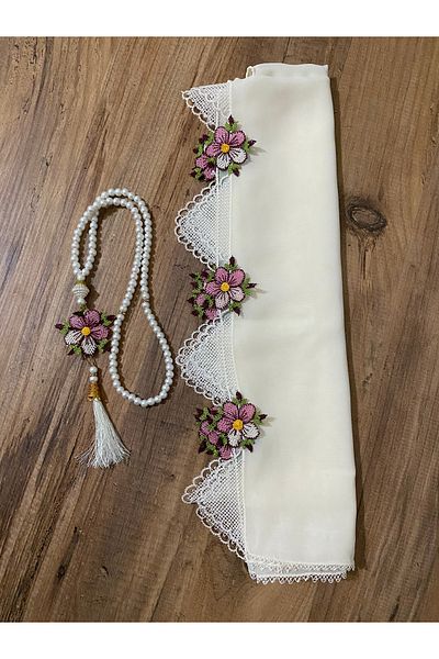 DEVSER Needle Embroidered Prayer Headscarf