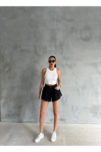 Zeo Basic MİNİ FÜME JEAN ŞORT