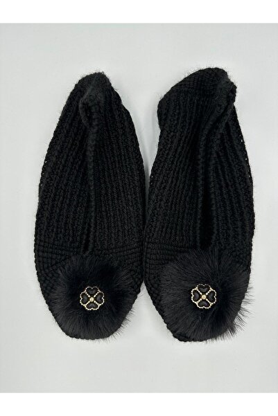 Şatilli Handmade Patik Tunus işi patik el örgüsü patik siyah broşlu tunus işi...