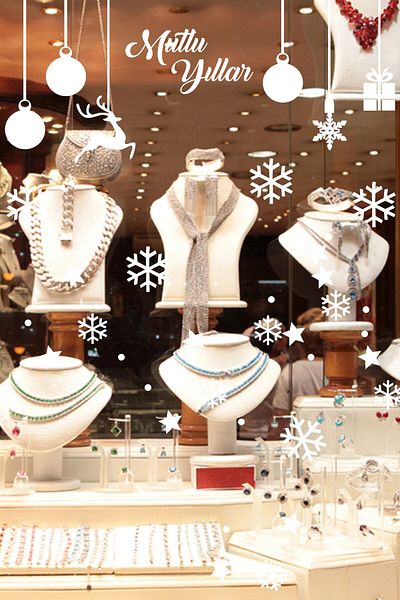 MIGNATIS La mulți ani Fulgi de zăpadă Ornament de Crăciun Vitrine Autocolant Lipire