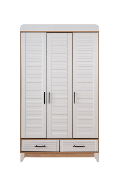 miracool Panjur Meşe 3 Kapılı Dolap / Gardrop / Ücretsiz Kurulum