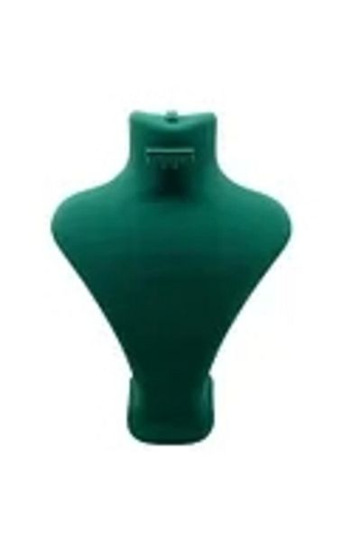 MeGass Dekor Domestic Production London Model Suede Fabric Green Color 28/22cm Suit Necklace-Earring-Ring Display Mannequin