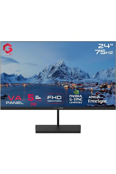 GAMEON GB24F75 24 Inch Gaming Monitor, FHD VA, 75Hz, 5ms, HDMI 1.4, Built-in Speakers, Black