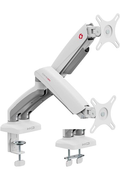 GAMEON GO-5450 Dual Monitor Arm, Gaming And Office Use, Supports 17" - 32”, Each Arm Up To 2-9 KG - White