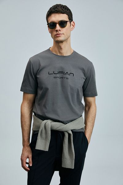Lufian Μπλουζάκι Fusion Modern Graphic καφέ