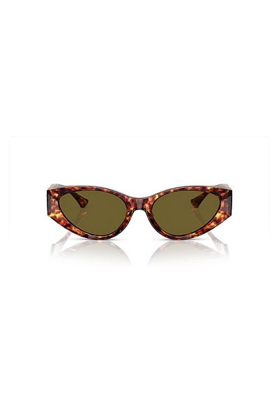 Versace And 4454543773 55 Women's Cat Eye Sparkling Brown Bone Sunglasses