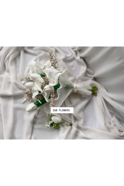 Z&B FLOWERS Gelin Buketi El Buketi Gelin Çiçeği Gala Lale Nikah Çiçeği