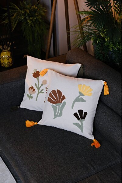 dekomall home & living Набір з 2 штук: наволочка з вишивкою та бахромою 003 4...