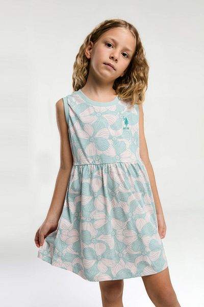 U.S. Polo Assn. Girl's Crew Neck 100% Cotton Dress
