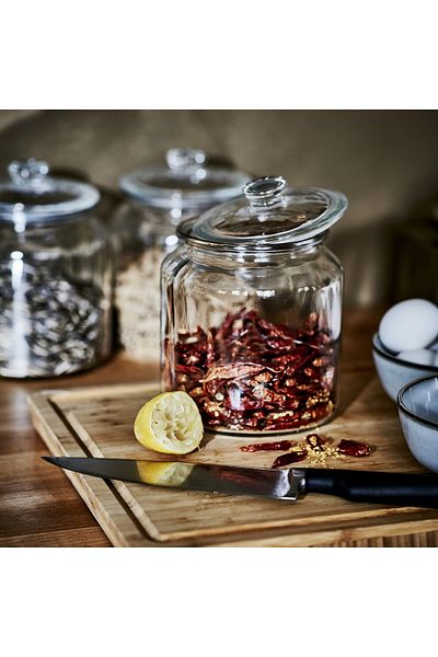 IKEA VARDAGEN Jar with lid, clear glass, 1.9 l