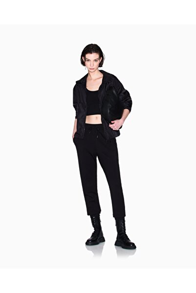 Armani Exchange Women's Woven Fabric Regular Fit Strap Ax Logo Embroidered Black Blouse Xw 000829 Af13729-Uc001