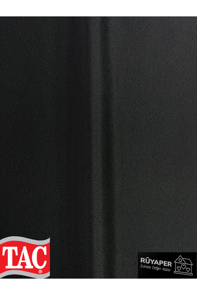 Taç Rüyaper Black Color Linen Blackout Blackout Curtain Straight Sewing No Pleats Washable Ironing