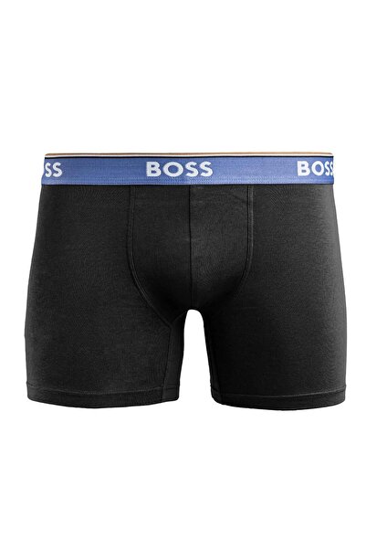 BOSS Erkek Bel Boss Yazı Detay Dar Kısa Pamuklu Siyah1 Boxer 50475282-994