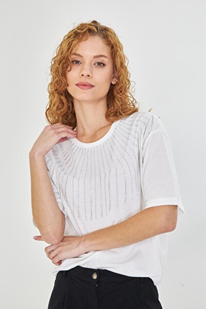 TIFFANY&TOMATO Taş İşlemeli T-Shirt