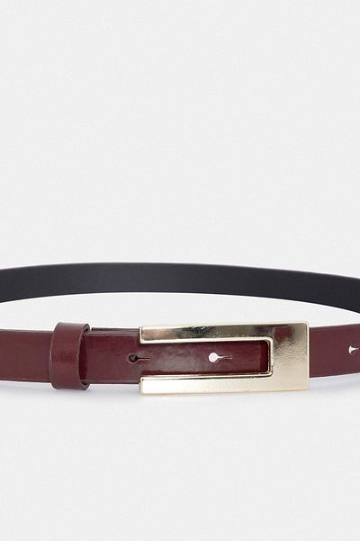 Antioch Burgundy Patent Leather Faux Leather Women's Belt