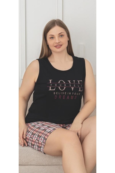 Lunaberry Large Size Oversize Pajamas, Capri Sleeveless Summer Set