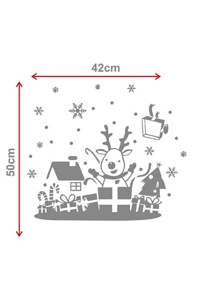 MIGNATIS Πρωτοχρονιάτικα Διακοσμητικά Cute Deer Star Snowflake 42x50cm - Πράσινο
