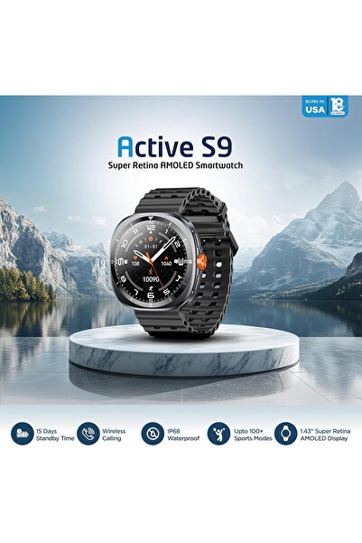 IQ TOUCH ACTIVE S9 Smart Watch - 1.43" Super Retina AMOLED, Bluetooth Calling, IP68, 7-Day Battery