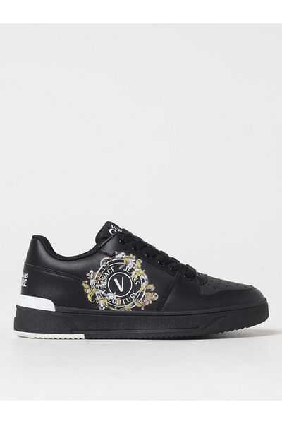 Versace Men's Leder and Closed Toe Black Shoes 78Ya3Sj1Zpb15-899