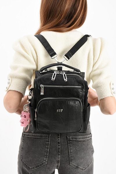 571 Collections Çanta Faux Leather Shoulder Bag Black (Model: 571-13-17A)