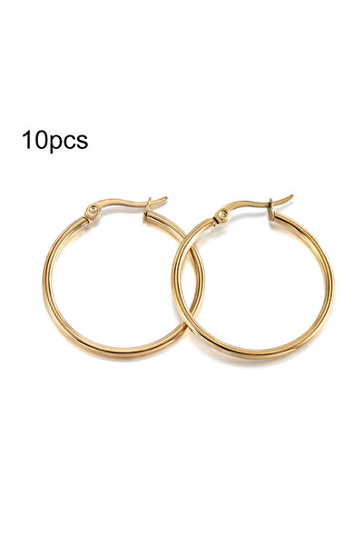 Choice 20 مم 10 قطع ذهبية 01 10 قطع 15-50 مم أقراط من الفولاذ المقاوم للصدأ خ...