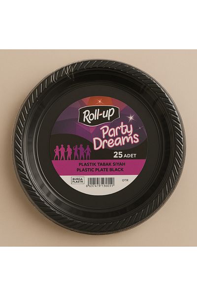 Roll-Up Black 25 Liter Plastic Plate
