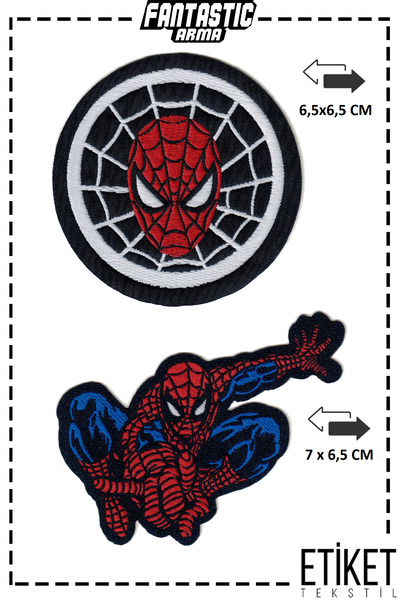 FANTASTIC ARMA Ütü Ile Yapışan Dokuma Arma Patch Yama, Spider Arma Seti, Örümcek Desenli Adam Man Patch 4'lü