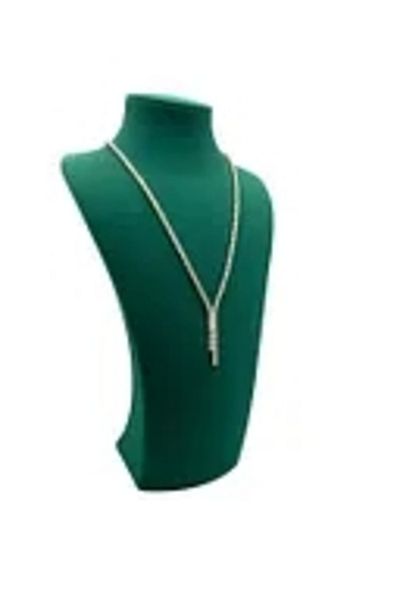 MeGass Dekor Domestic Production Suede Fabric Elisia Mannequin Green Color 25/12 cm Necklace Choker Jewelry Display Mannequin