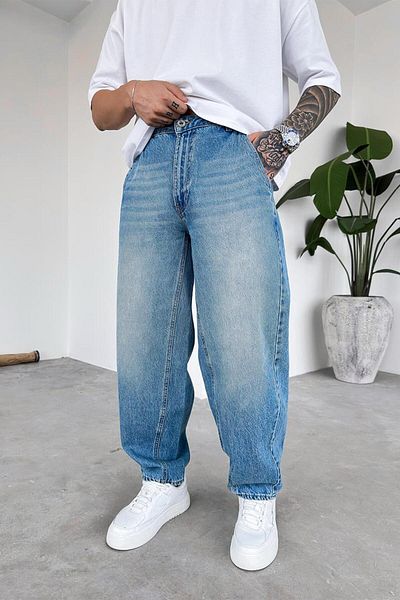 HAFKAGİYİM Παντελόνι με λεπτομέρεια Ice Blue Belt Baloon Fit