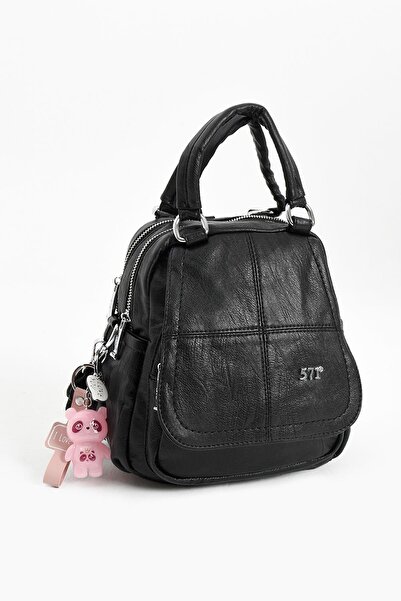 571 Collections Çanta Faux Leather Shoulder Bag Black (Model: 571-13-17J)