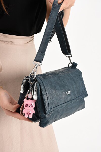 H&D COLLECTİON Штучна шкіра Сумка через плече Синя (Модель: 571-13-17M)