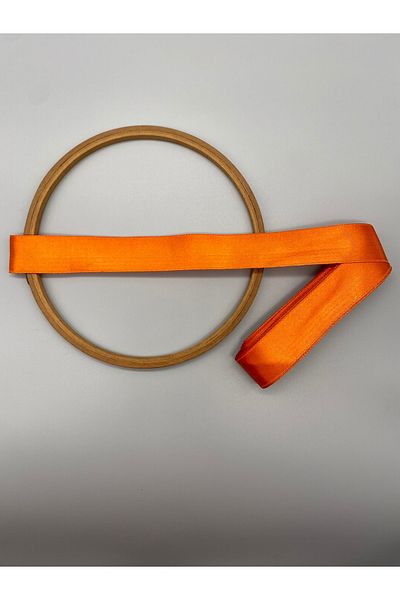 Ak Tuhafiye Orange Satin Ribbon 3 cm 10 Meters, Silence Decoration Ribbon No:38