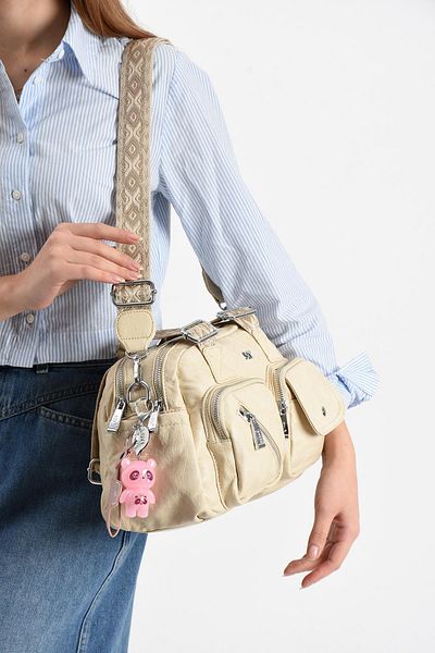 571 Collections Çanta Faux Leather Shoulder Bag Cream (Model: 571-13-17F)