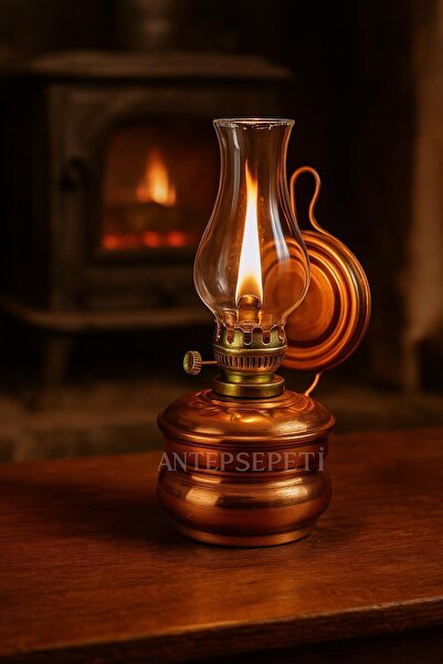 ANTEPSEPETİ Bakır Işlemeli Küçük Boy Gaz Lambası