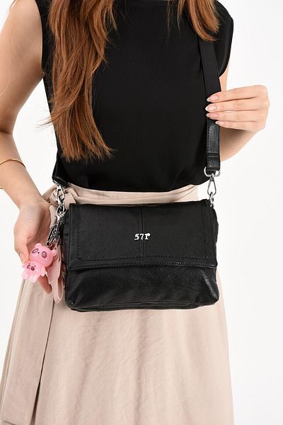 571 Collections Çanta Faux Leather Shoulder Bag Black (Model: 571-13-17m)