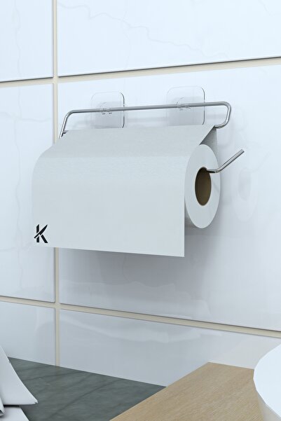 BellaBagno Krom Güçlü Yapışkanlı Kağıt Havlu Tutucu, Solo Havluluk - Delmeden...