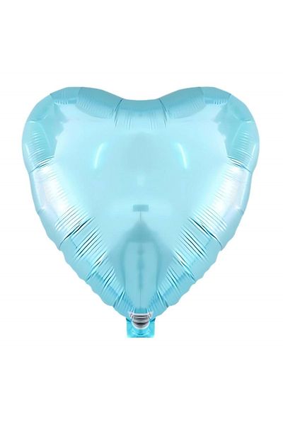 Organizasyon Pazarı 18 Inch Light Blue Color Heart Shaped Foil Balloon