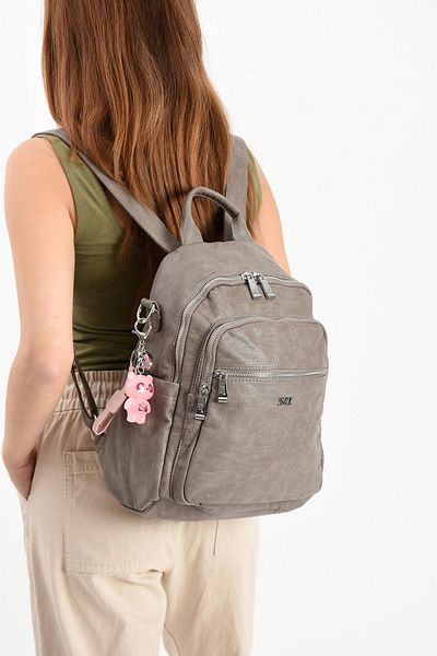 571 Collections Çanta Geantă de umăr din piele artificială gri (Model: 571-13-17D)
