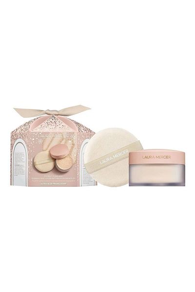 Laura Mercier Divinely Flawless Translucent Loose Setting Powder & Puff(Ultra Blur Translucent ​20g)
