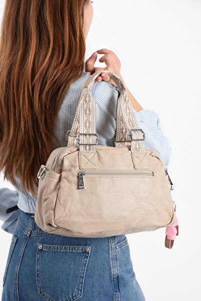 çantamgelsin Faux Leather Shoulder Bag Mink (Model: 571-13-17F)