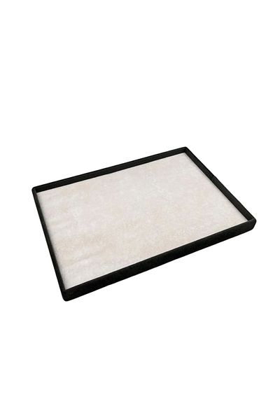 MeGass Dekor Domestic Production Suede Fabric Gray Color 34/24 cm Jewelry Serving Presentation Table