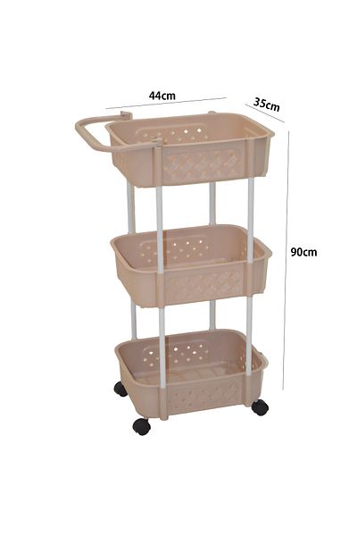 Generic 3-Tier Plastic Wheeled Organizer Rack