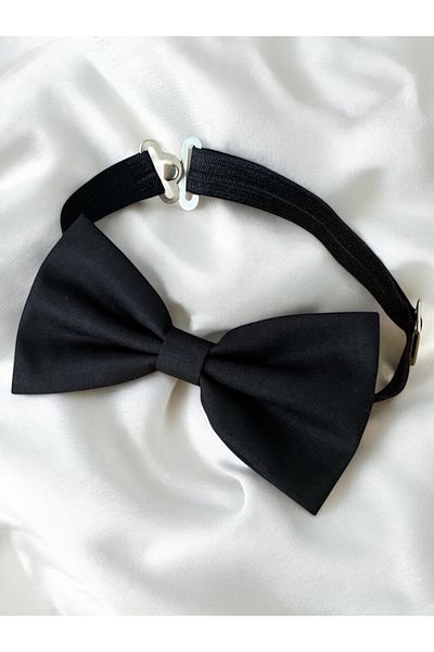 Miniko Butik 100% Cotton Adjustable Black Children's Bow Tie