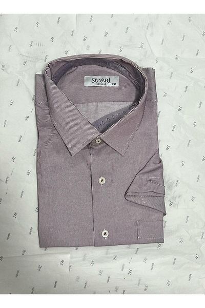 SÜVARİ Comfortable Fit Plaid Pattern Short Sleeve Full Cotton Pocket Shirt