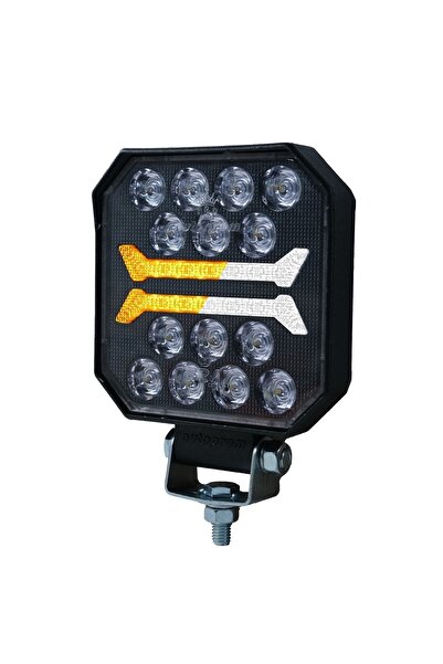 ÇERAY LEDLİ KARE ÇALIŞMA LAMBASI 10-30 VOLT ÇİFT RENK SARI BEYAZ OFF ROAD 1 ADET