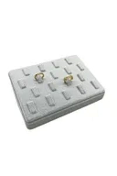 MeGass Dekor Domestic Production Suede Fabric Gray Color 18/13 cm Multi-Taloned Ring Display Accessory