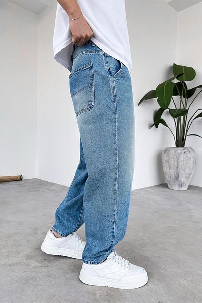HAFKAGİYİM Παντελόνι με λεπτομέρεια Ice Blue Belt Baloon Fit