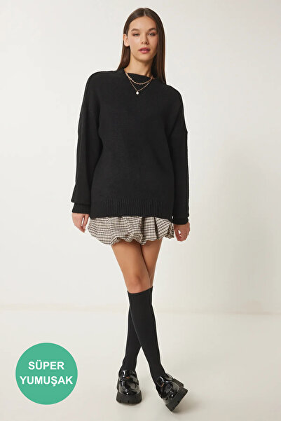 Lovelyİstanbul Yumuşak Dokulu Triko Kazak SİYAH LMX0070