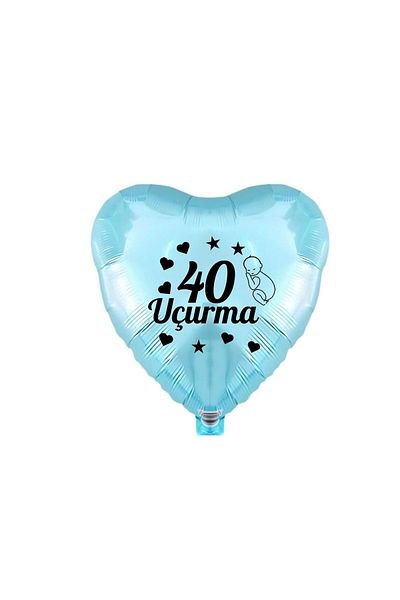 Organizasyon Pazarı 18 Inch Light Blue Color Baby Figured 40 Kite Themed Heart Foil Balloon