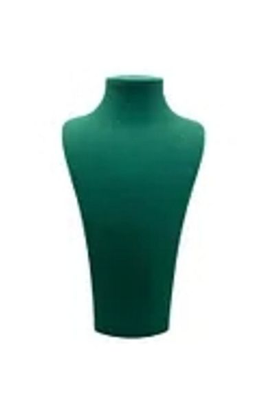 MeGass Dekor Domestic Production Suede Fabric Elisia Mannequin Green Color 25/12 cm Necklace Choker Jewelry Display Mannequin